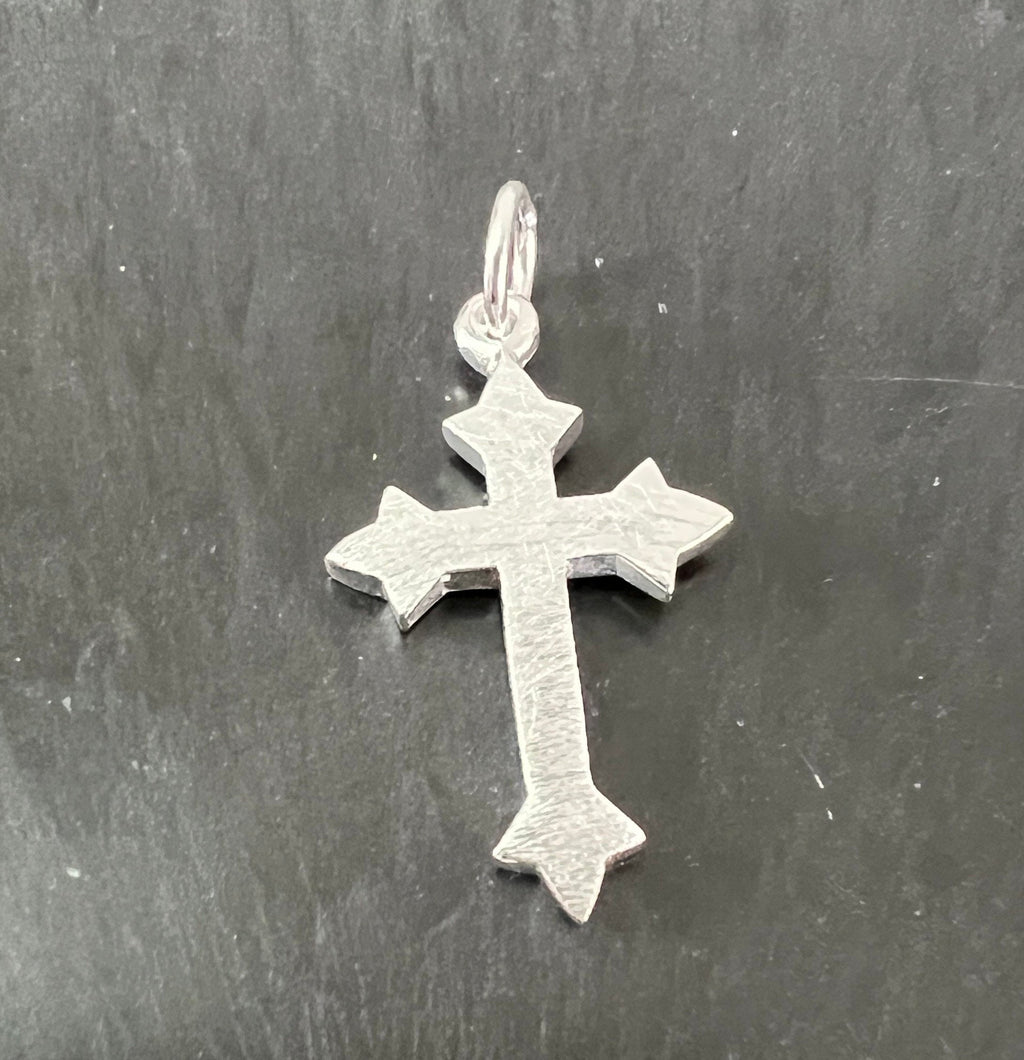 Kreuz Anhänger 925-Silber, gebürstet, 27 × 16 mm | T25