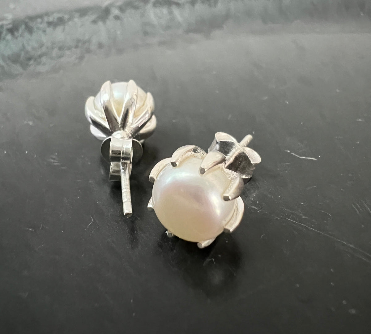 Süßwasser Perlen Ohrstecker 925-Silber, 9 mm | T4