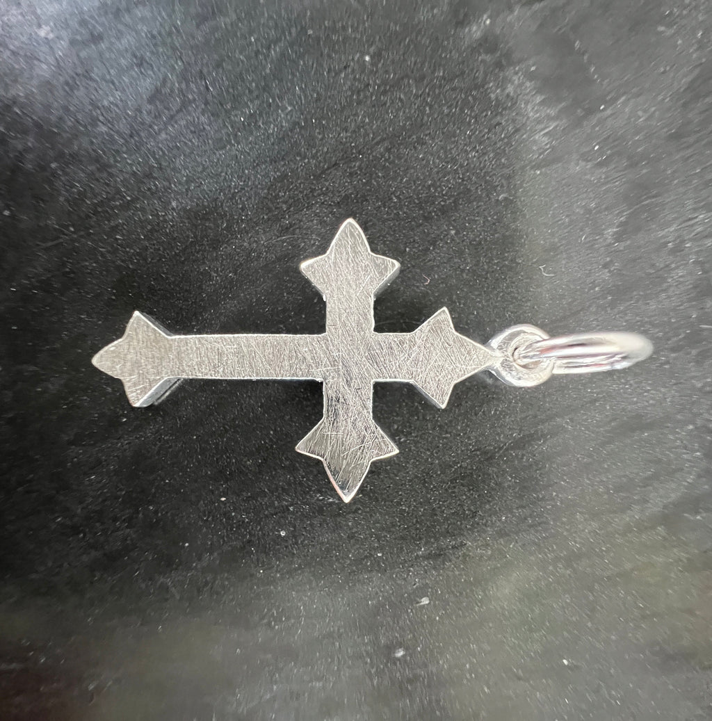 Kreuz Anhänger 925-Silber, gebürstet, 27 × 16 mm | T25