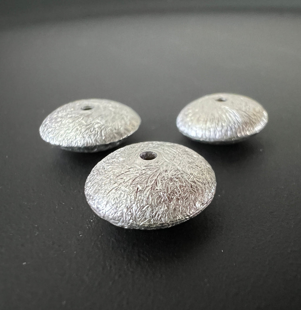 Lens, 925 silver, center-drilled, 6 mm & 12 mm