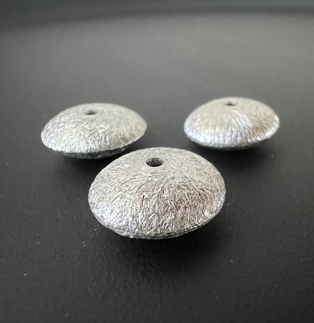 Linse, 925-Silber, mittig gebohrt, 6 mm & 12 mm