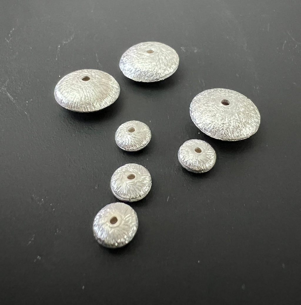 Lens, 925 silver, center-drilled, 6 mm & 12 mm