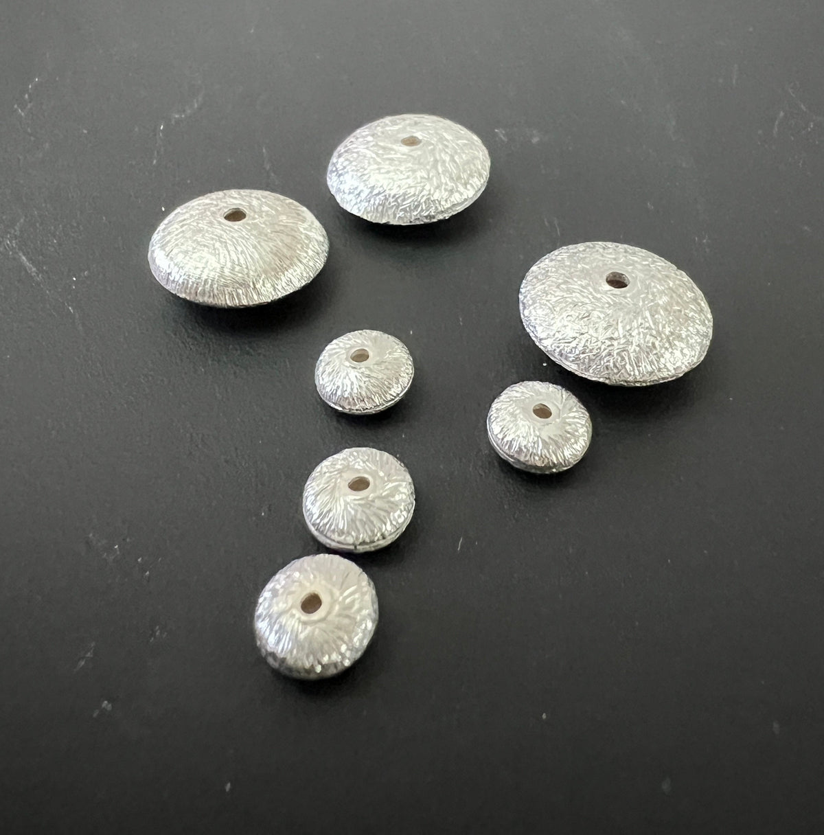 Linse, 925-Silber, mittig gebohrt, 6 mm & 12 mm