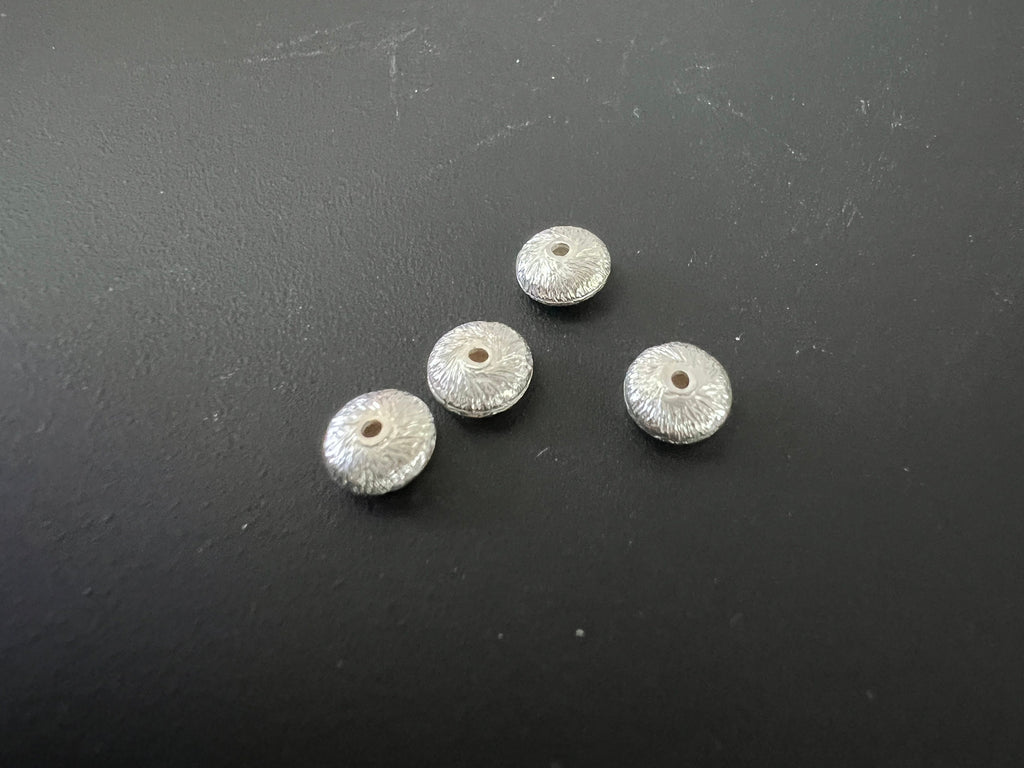Lens, 925 silver, center-drilled, 6 mm & 12 mm
