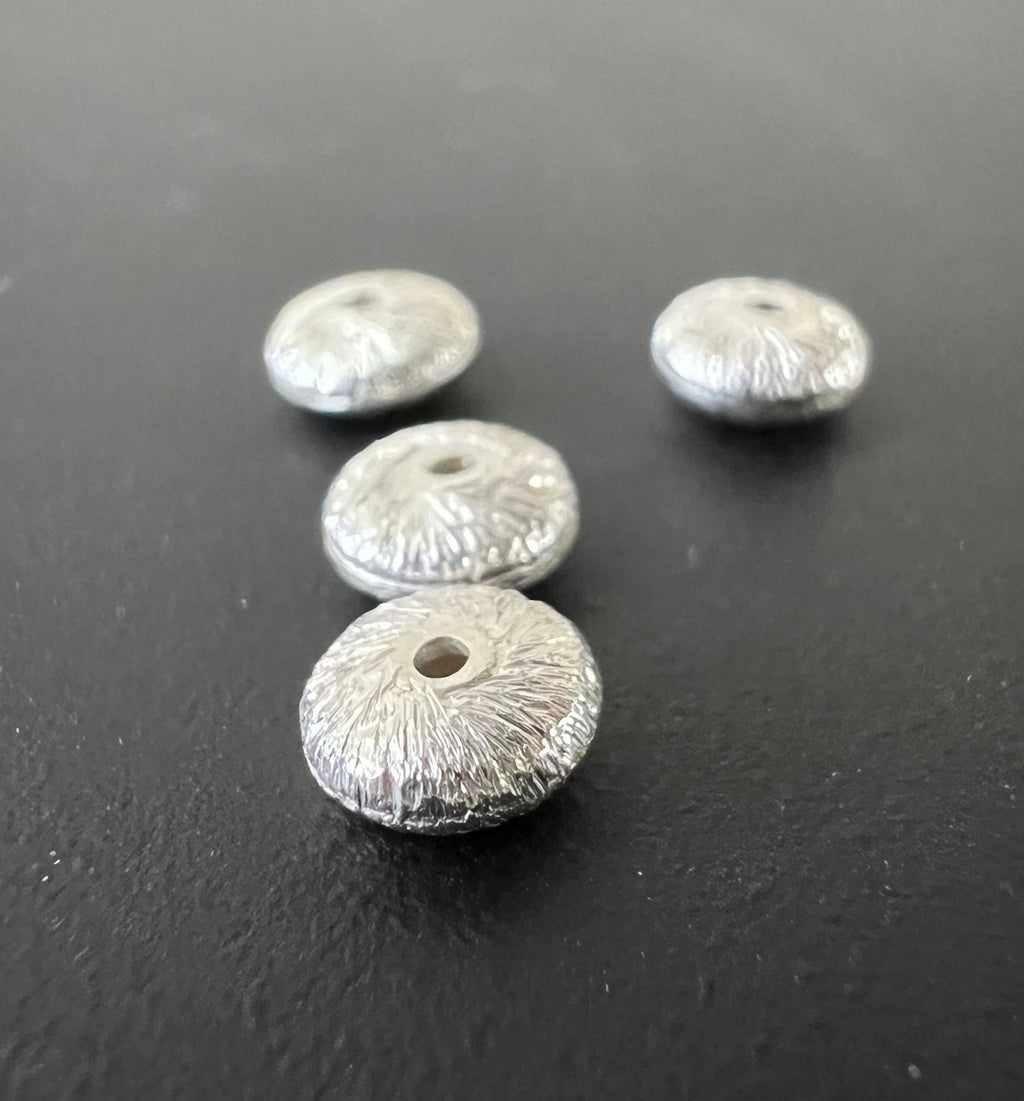 Lens, 925 silver, center-drilled, 6 mm & 12 mm