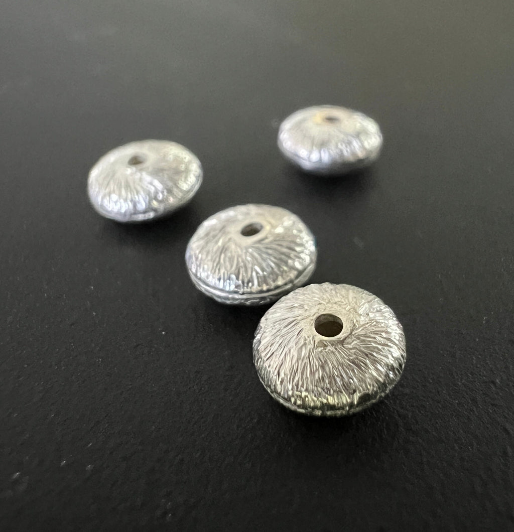 Lens, 925 silver, center-drilled, 6 mm & 12 mm