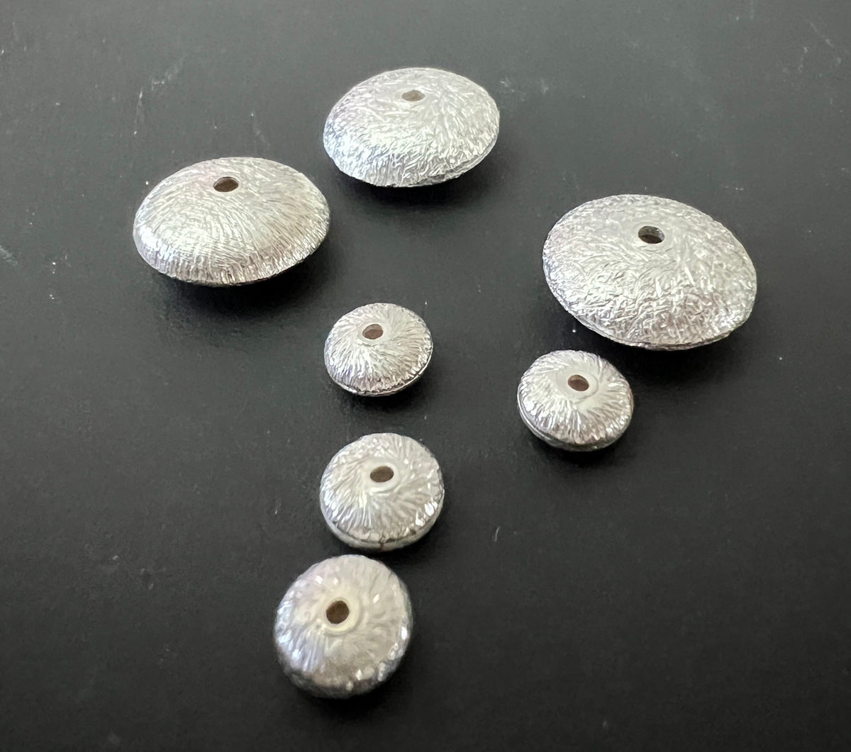 Linse, 925-Silber, mittig gebohrt, 6 mm & 12 mm