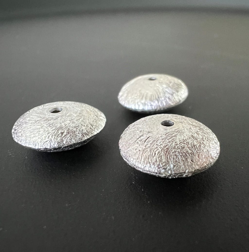 Lens, 925 silver, center-drilled, 6 mm & 12 mm