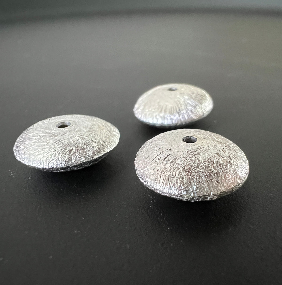 Linse, 925-Silber, mittig gebohrt, 6 mm & 12 mm
