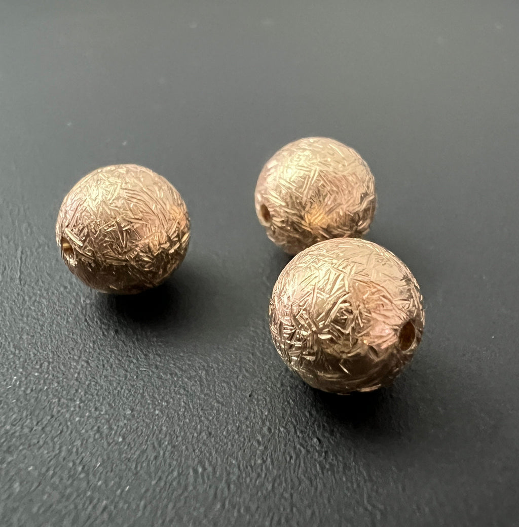 Sphere, 925 sterling silver, rose gold-plated, brushed, 6 mm & 8 mm