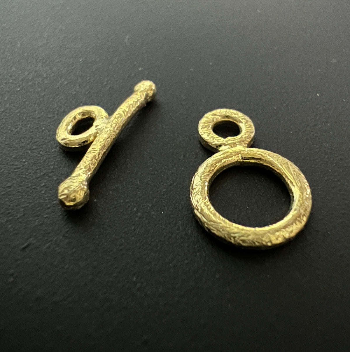 Knebel Verschluss vergoldetes 925-Silber, gebürstet, 8,5 mm | B64