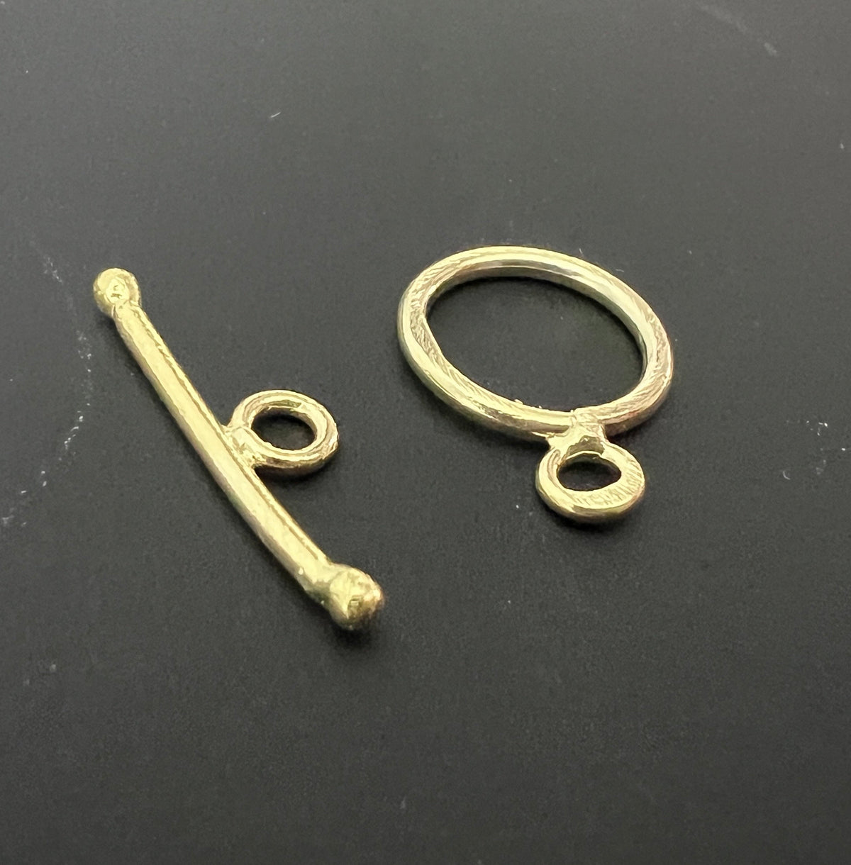 Toggle clasp, gold-plated 925 silver, brushed, 13 mm | C59