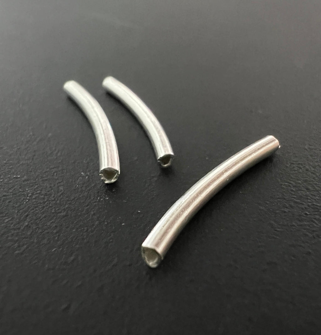 Gebogene Röhrchen, 925-Silber, 15 × 1,5 mm | C60