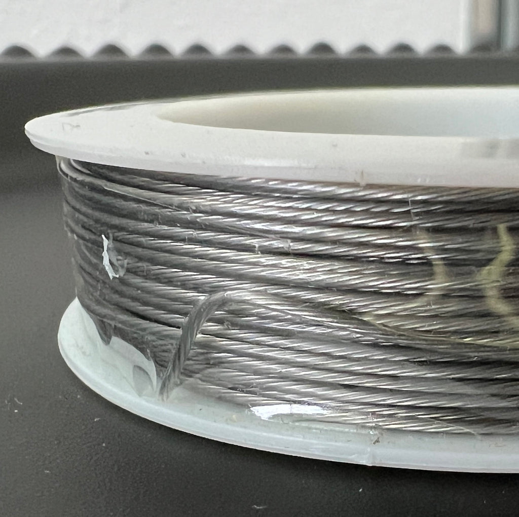 Beading wire / jewelry wire, various thicknesses, silver-colored, 7-strand, coated