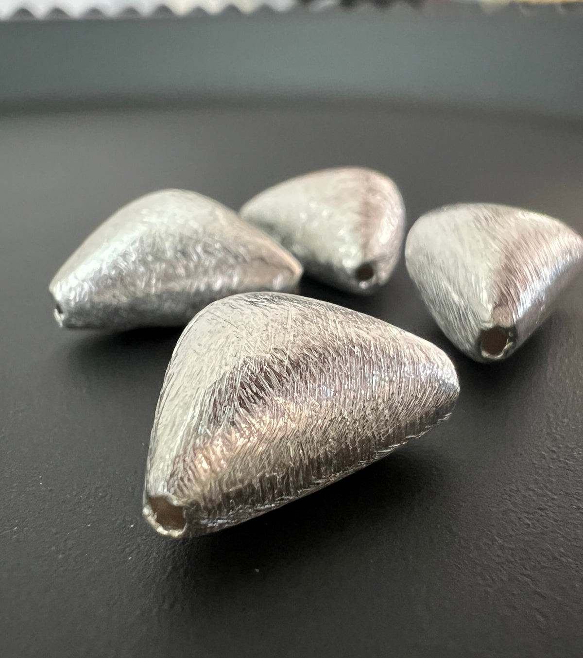 Zwischenstück Dreieck / Tasche, 925-Silber, gebürstet, 17 × 11,5 mm | C64