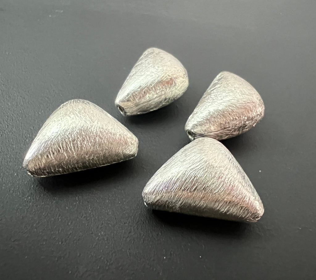 Zwischenstück Dreieck / Tasche, 925-Silber, gebürstet, 17 × 11,5 mm | C64