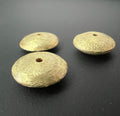 Coin / lens / disc, gold-plated 925 sterling silver, brushed, 6–14 mm