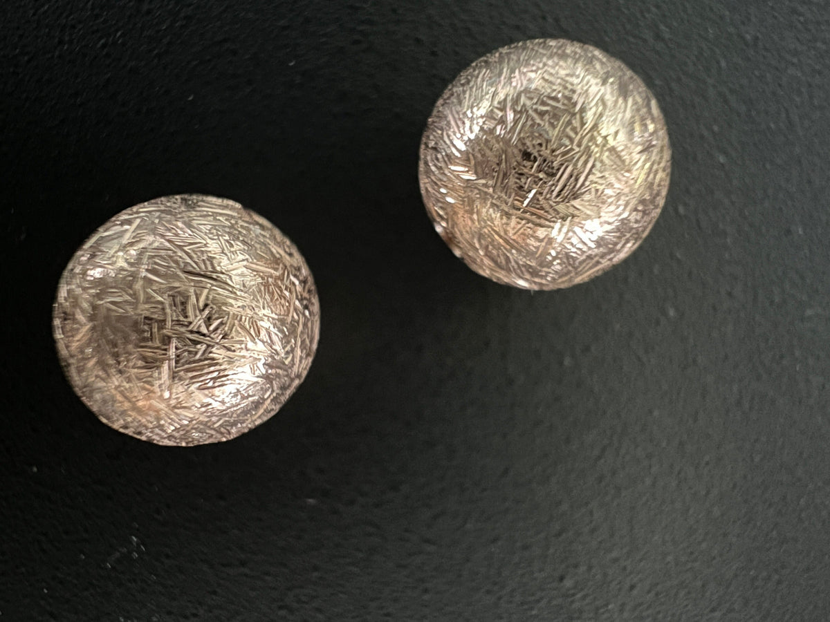 Kugel, 925-Silber, rosévergoldet, gebürstet, 6 mm & 8 mm