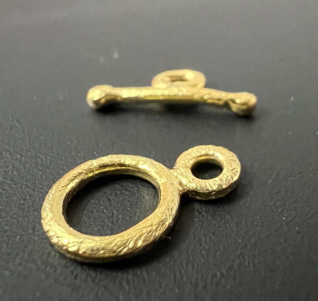 Knebel Verschluss vergoldetes 925-Silber, gebürstet, 8,5 mm | B64