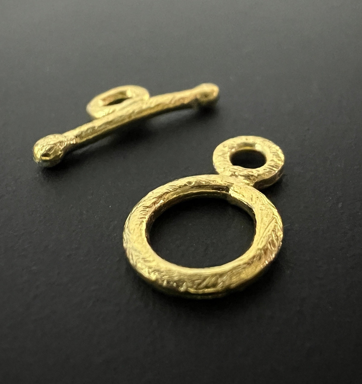 Knebel Verschluss vergoldetes 925-Silber, gebürstet, 8,5 mm | B64