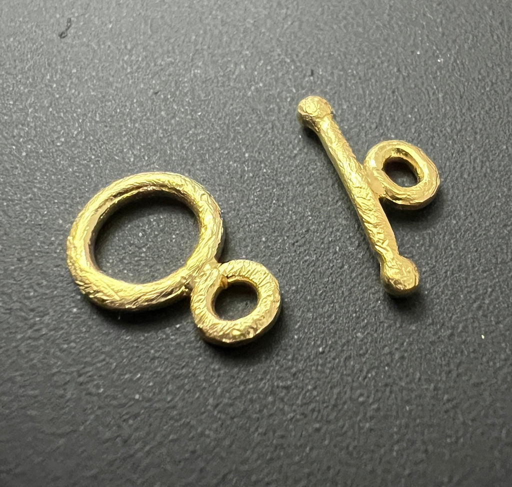 Knebel Verschluss vergoldetes 925-Silber, gebürstet, 8,5 mm | B64