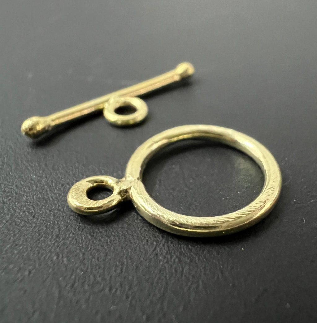 Knebel Verschluss vergoldetes 925-Silber, gebürstet, 13 mm | C59