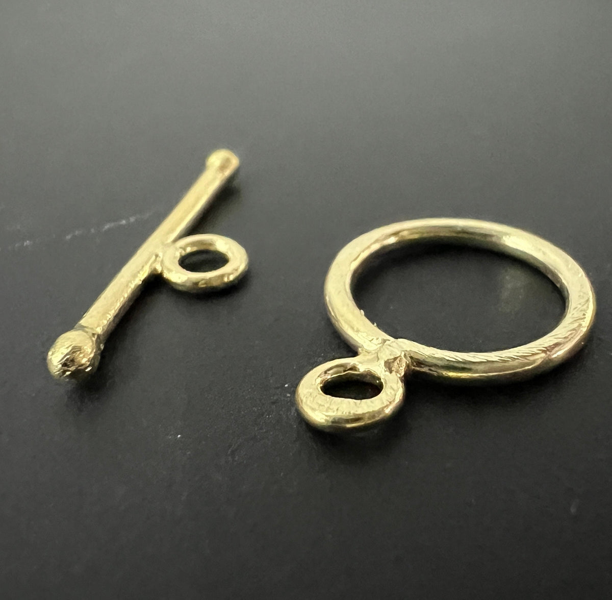 Toggle clasp, gold-plated 925 silver, brushed, 13 mm | C59