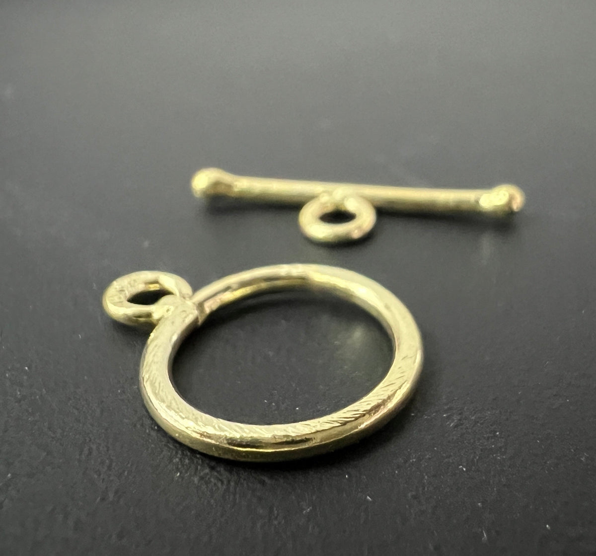 Toggle clasp, gold-plated 925 silver, brushed, 13 mm | C59