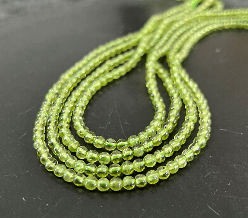 Peridot Kugeln Strang, 4 mm | S20