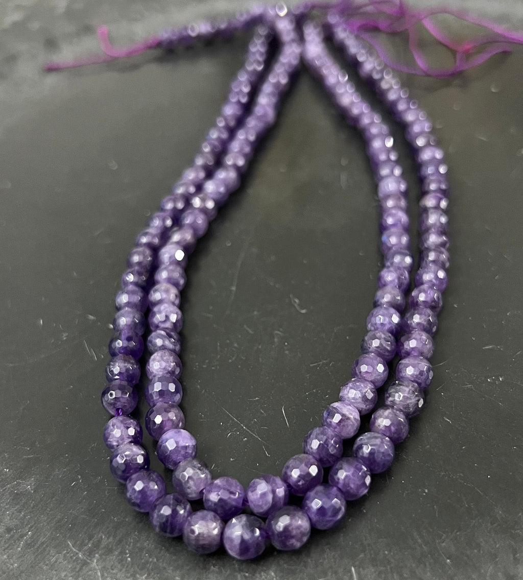 Amethyst Strang, Kugeln, facettiert, 6 mm | S23
