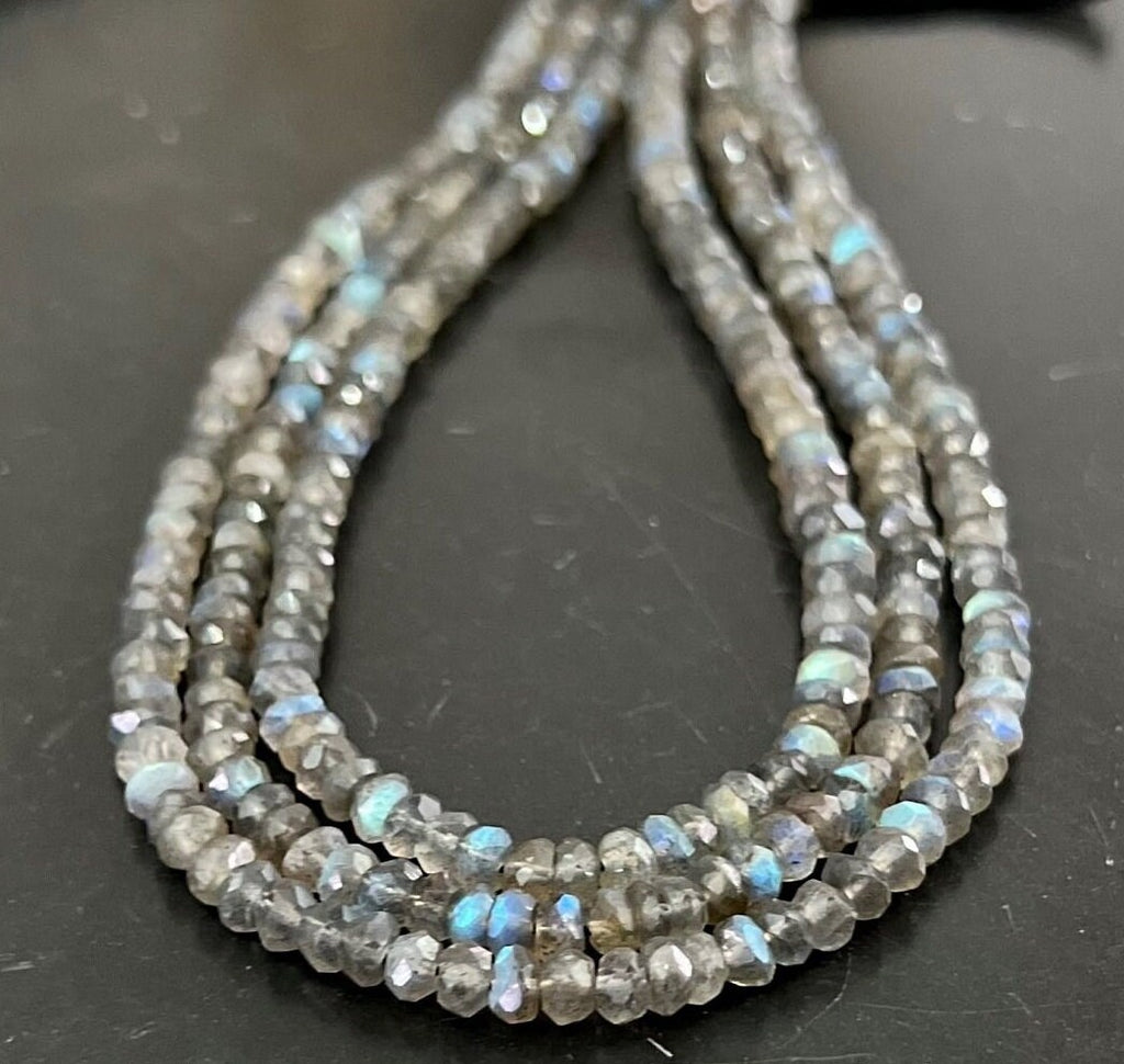 Labradorit Knöpfe Strang, facettiert, 5 mm | S18