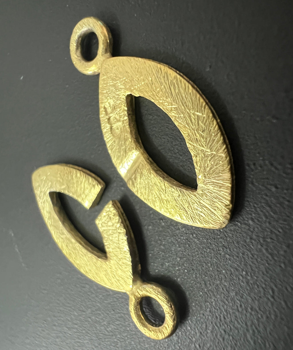 Spring ring clasp, gold-plated 925 silver, marquise-shaped, 21 × 10 mm | C5