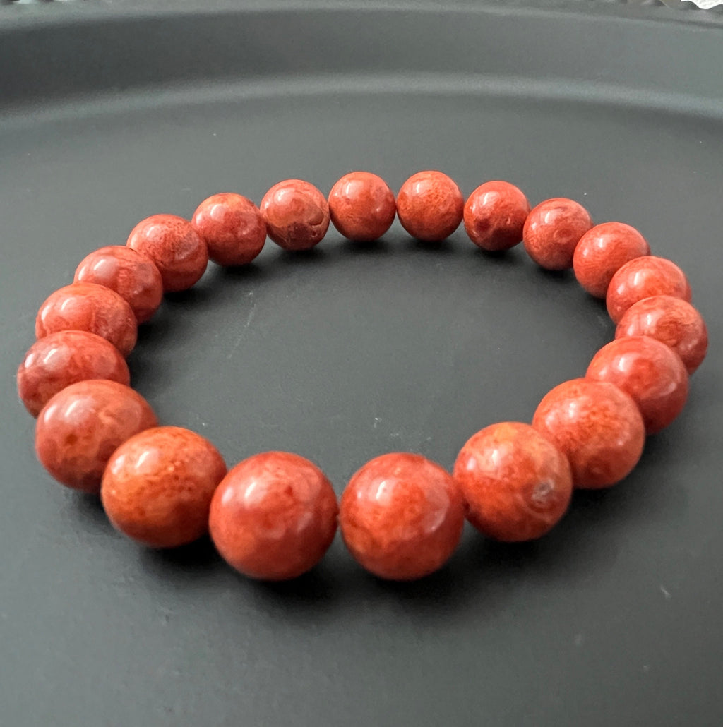 Armband Schaumkoralle, rot, 10 mm | S44