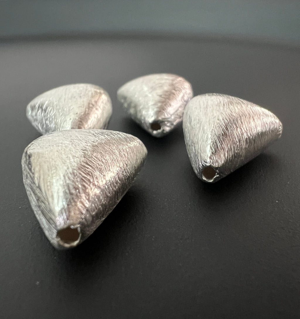 Zwischenstück Dreieck / Tasche, 925-Silber, gebürstet, 17 × 11,5 mm | C64