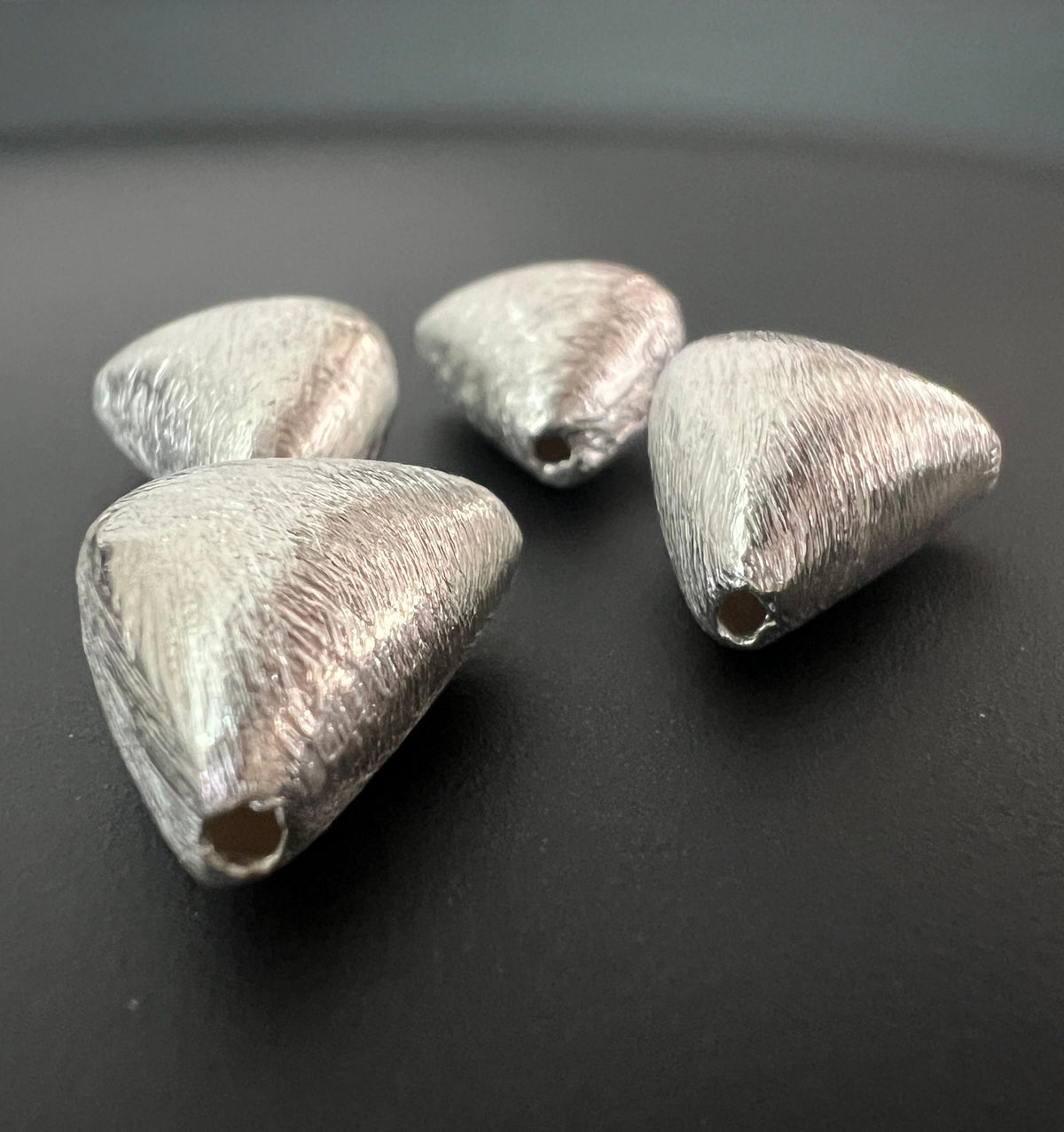 Zwischenstück Dreieck / Tasche, 925-Silber, gebürstet, 17 × 11,5 mm | C64