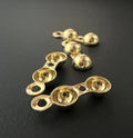 Fold-over crimp covers with loop, gold-plated 925 sterling silver, 4 mm, Made in Italy - F22