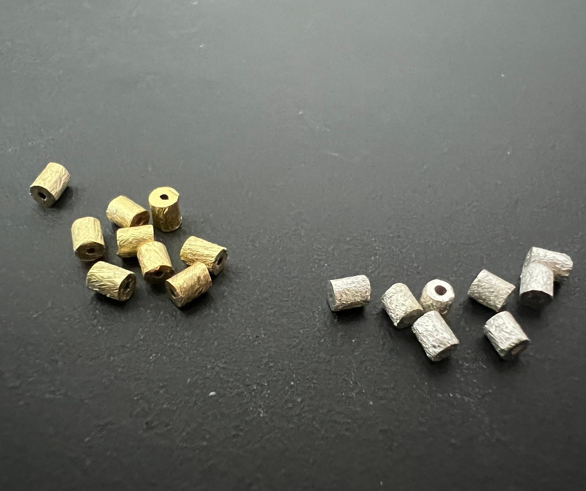 Zylinder, 925-Silber oder vergoldet, gebürstet, 2,5 × 2 mm