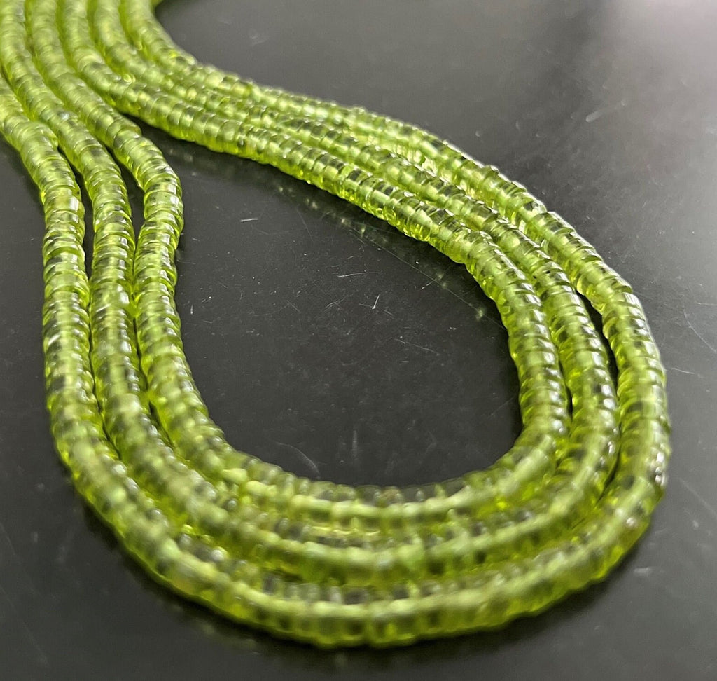 Peridot Scheiben Strang, 4,5 mm | S19