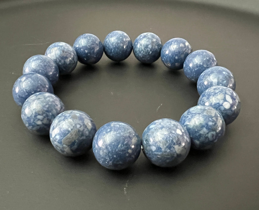 Armband Schaumkoralle, blau gefärbt, 14 mm | S43