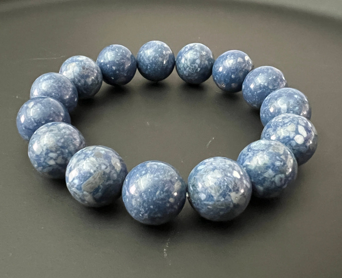 Armband Schaumkoralle, blau gefärbt, 14 mm | S43