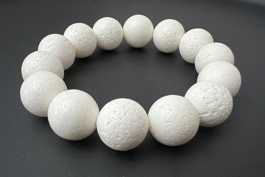 Armband Schaumkoralle, weiß, 12 & 14 mm