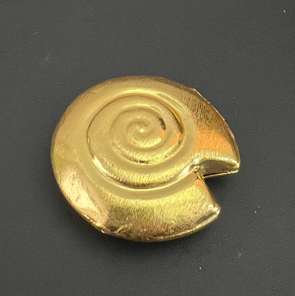Copper snail bead, gold-plated, brushed, 40 mm | CU4