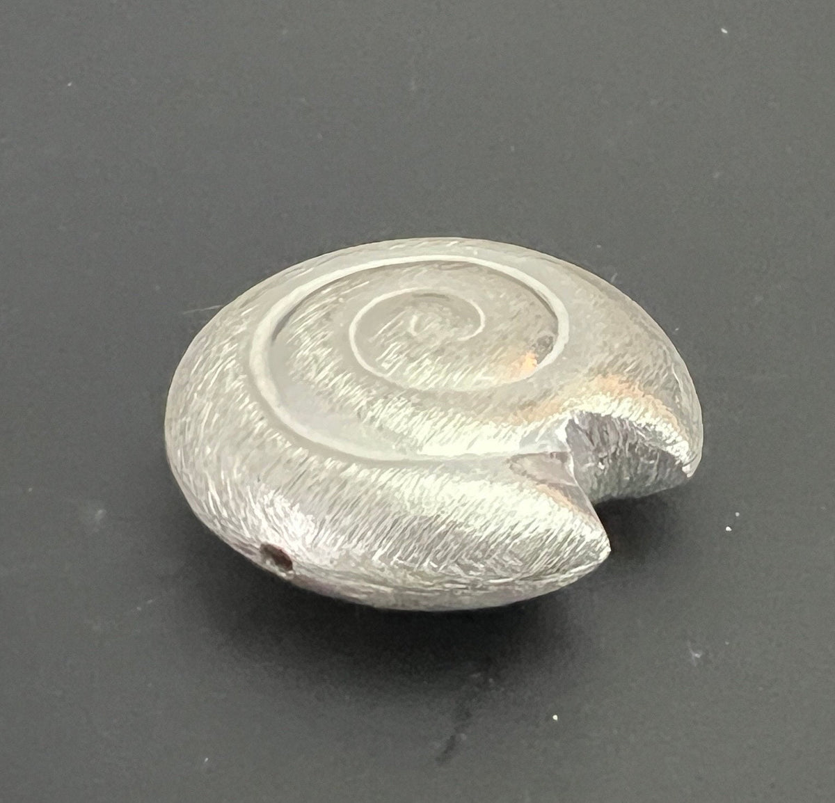 Kupfer Schnecke Perle, versilbert, gebürstet, 30 mm | CU5