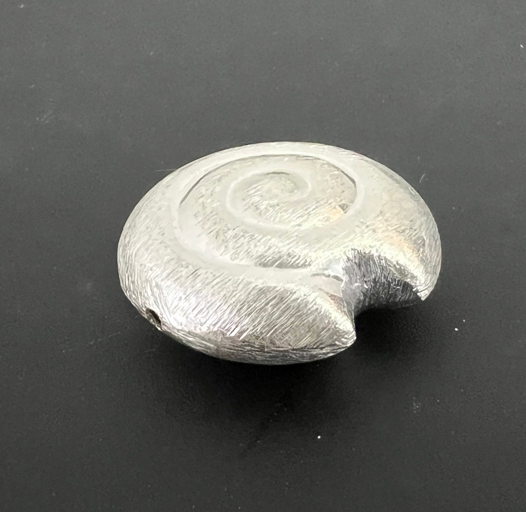 Kupfer Schnecke Perle, versilbert, gebürstet, 30 mm | CU5