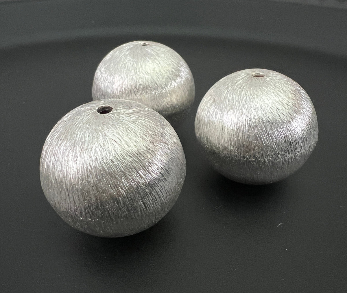 Kupfer Kugel, versilbert, gebürstet, 24 / 26 mm