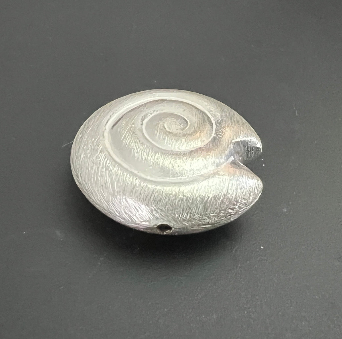 Kupfer Schnecke Perle, versilbert, gebürstet, 30 mm | CU5