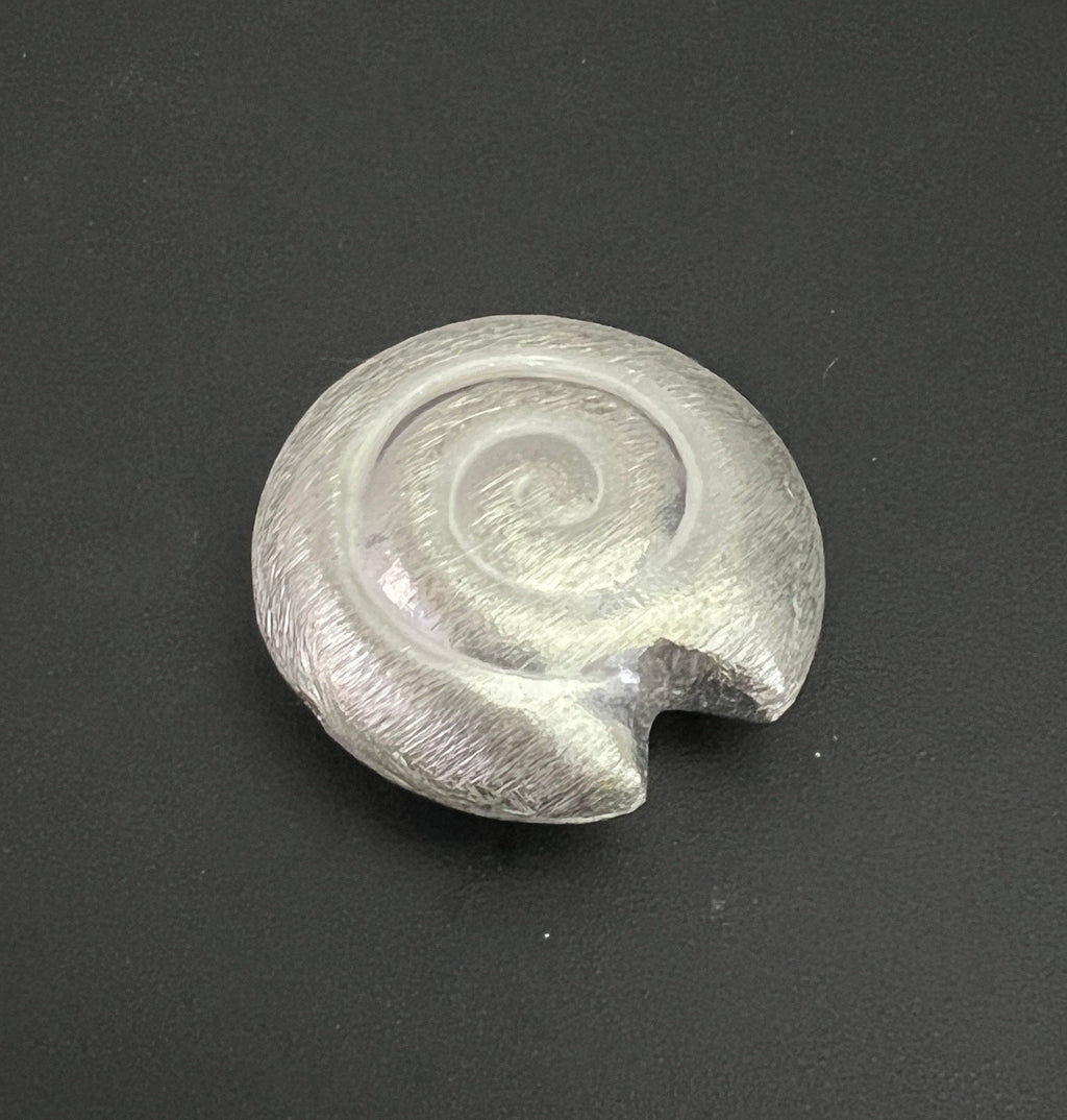 Kupfer Schnecke Perle, versilbert, gebürstet, 30 mm | CU5