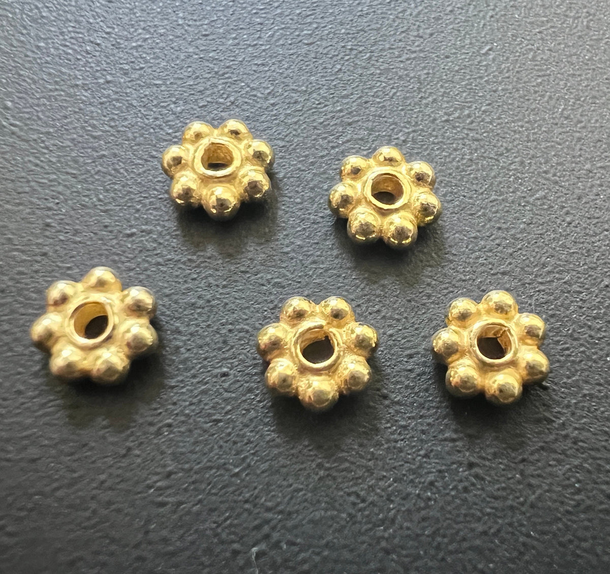 Blumen Perle, vergoldetes 925-Silber, 5 mm | F43