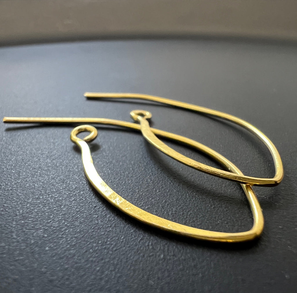Ohrhaken vergoldetes 925-Silber, 43 × 19 mm, Draht 1 mm | F44