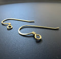 Ohrhaken vergoldetes 925-Silber, offene Öse, 25 × 14 mm | F42